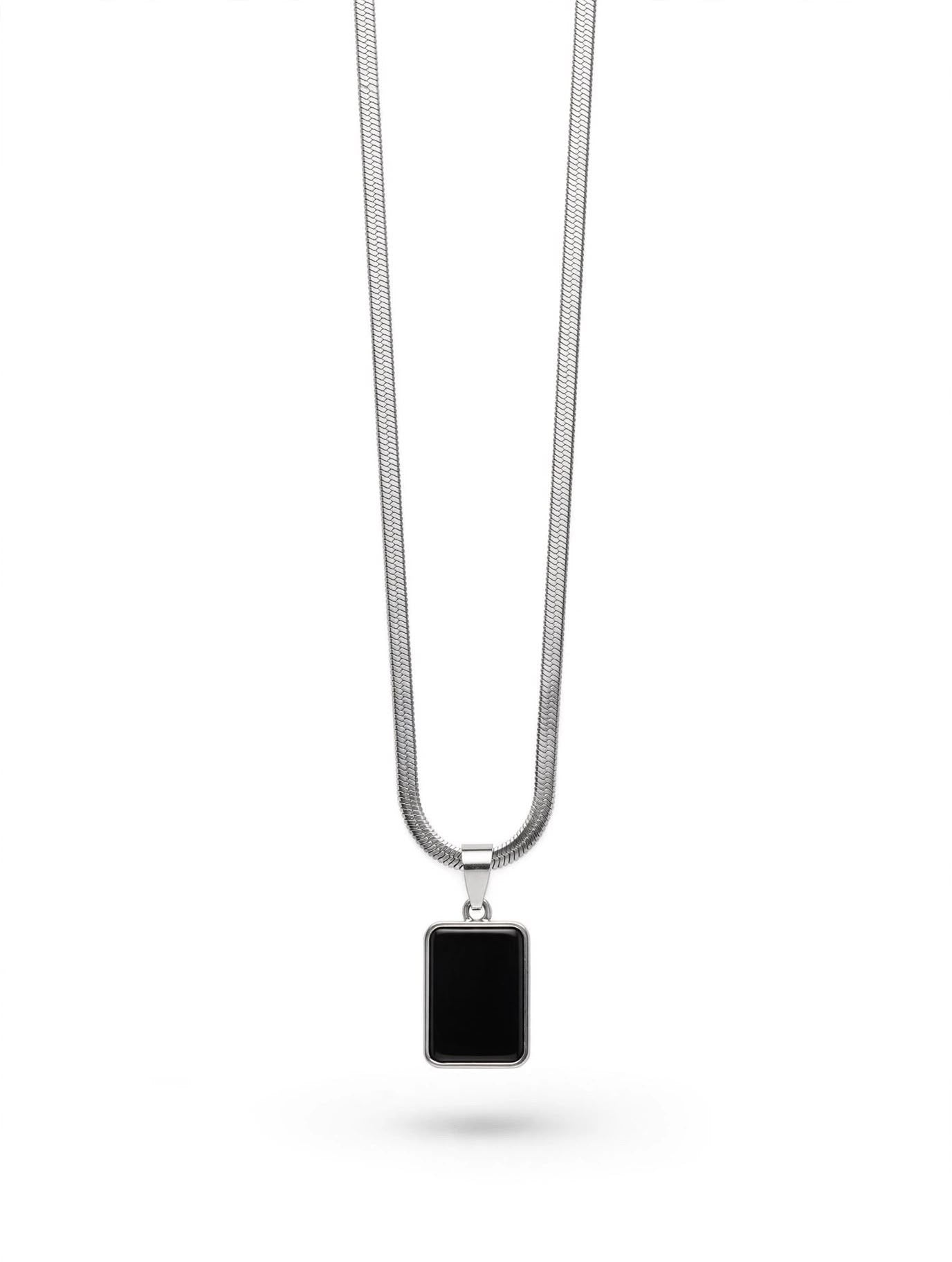 Minimalist tag pendant l pure stainless steel