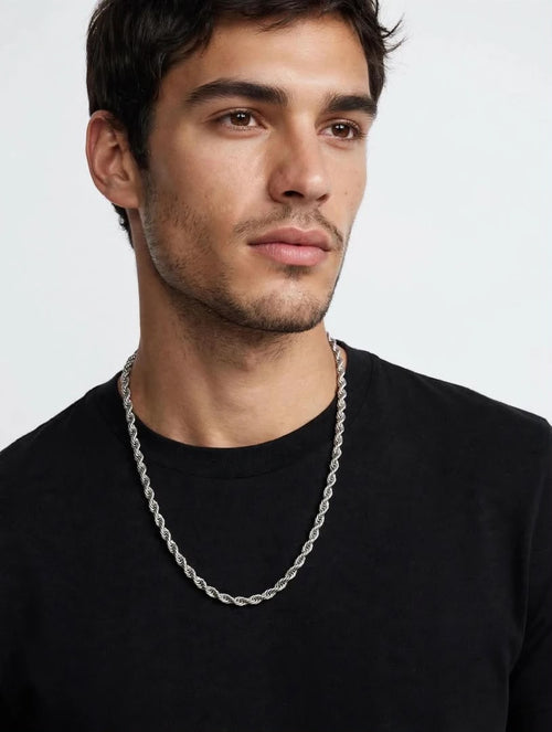 3mm silver rope chain 18 inch mens necklace stainless steel Orvian Vault