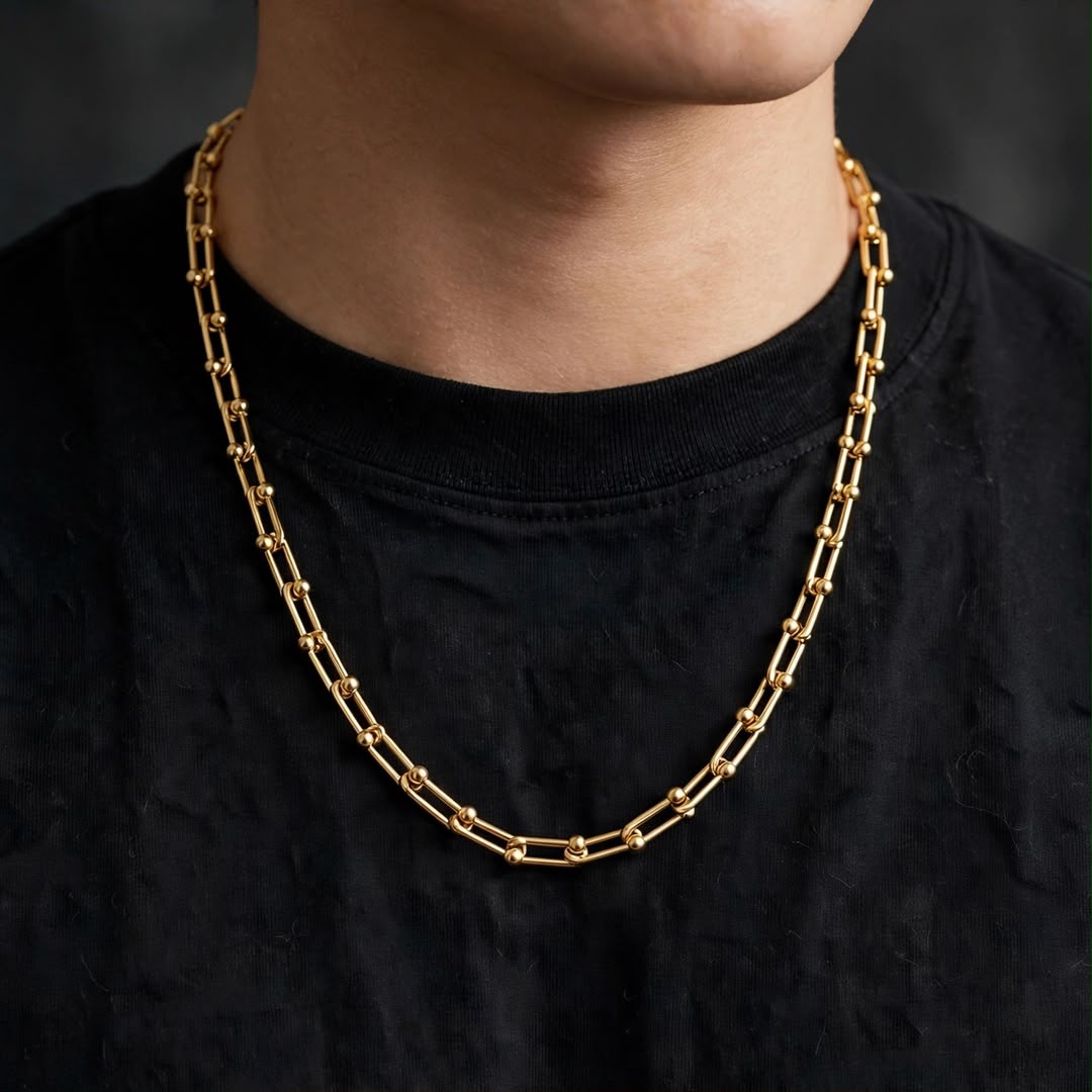 Orvian Vault - Gold Hardware U-Link Chain For Men