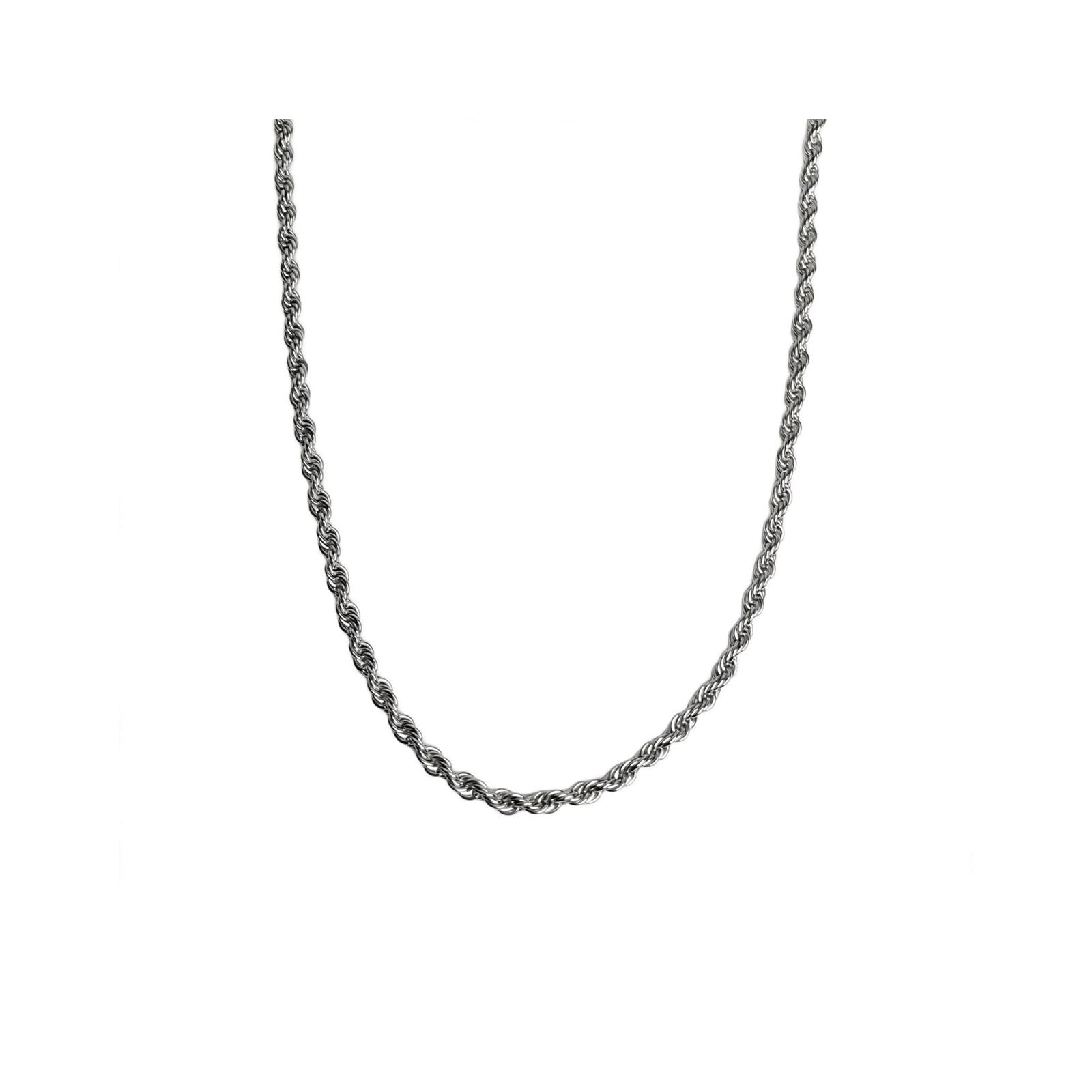 3mm silver rope chain 18 inch mens necklace stainless steel Orvian Vault