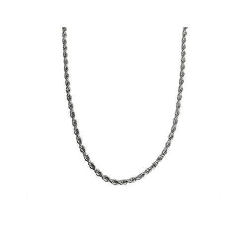 3mm silver rope chain 18 inch mens necklace stainless steel Orvian Vault
